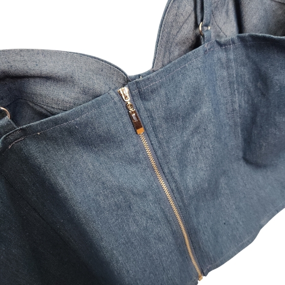 NWT Rue Rhinestone Studded Plus Denim Underwire Bustier  Size 3X Plus - Picture 4 of 7